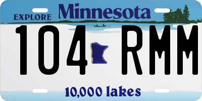 MN license plate 104RMM