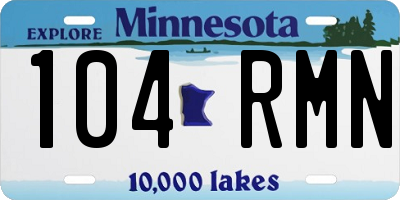 MN license plate 104RMN