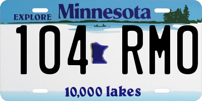 MN license plate 104RMO