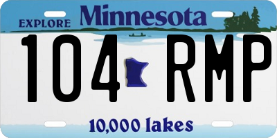 MN license plate 104RMP