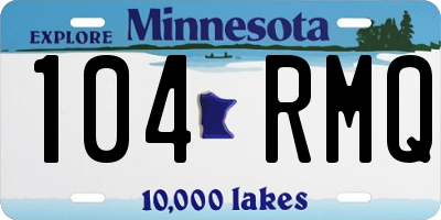 MN license plate 104RMQ