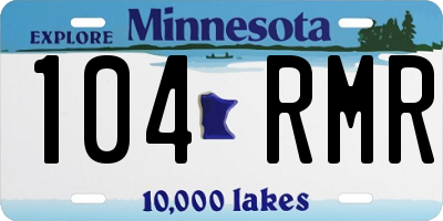 MN license plate 104RMR