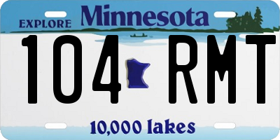 MN license plate 104RMT