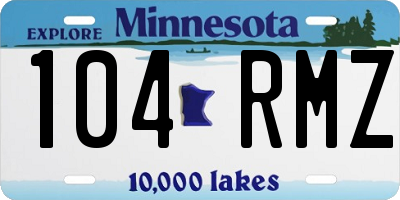 MN license plate 104RMZ