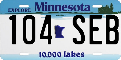 MN license plate 104SEB