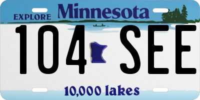 MN license plate 104SEE