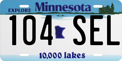 MN license plate 104SEL