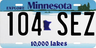 MN license plate 104SEZ