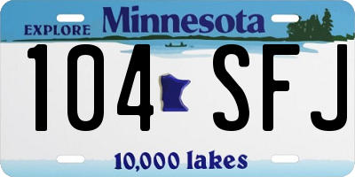 MN license plate 104SFJ