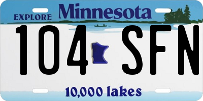 MN license plate 104SFN