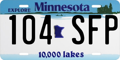 MN license plate 104SFP