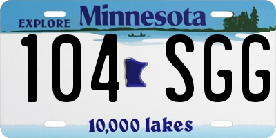 MN license plate 104SGG