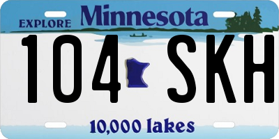 MN license plate 104SKH