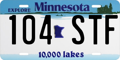 MN license plate 104STF
