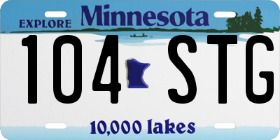 MN license plate 104STG