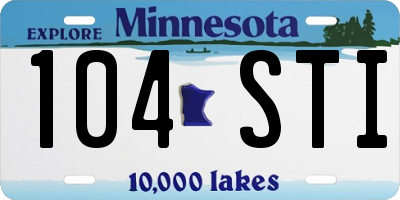 MN license plate 104STI