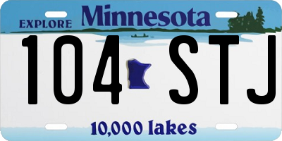 MN license plate 104STJ