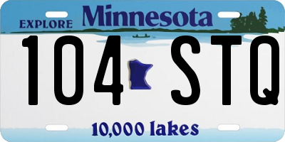MN license plate 104STQ