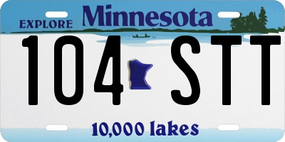 MN license plate 104STT