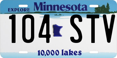 MN license plate 104STV