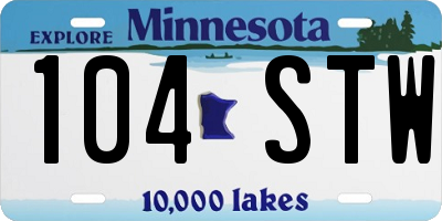 MN license plate 104STW
