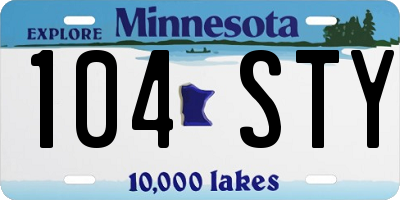 MN license plate 104STY