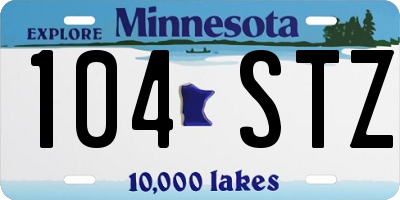 MN license plate 104STZ
