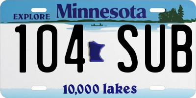 MN license plate 104SUB