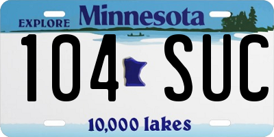 MN license plate 104SUC
