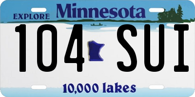 MN license plate 104SUI
