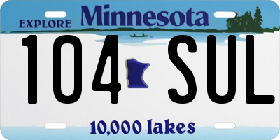 MN license plate 104SUL