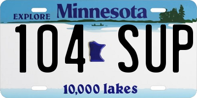 MN license plate 104SUP