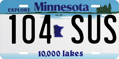 MN license plate 104SUS
