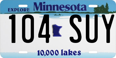 MN license plate 104SUY