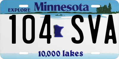 MN license plate 104SVA