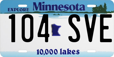 MN license plate 104SVE