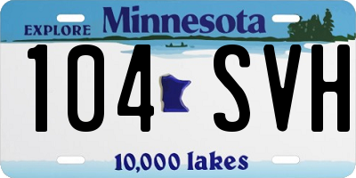 MN license plate 104SVH
