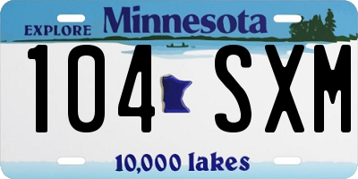MN license plate 104SXM