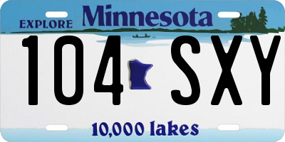 MN license plate 104SXY