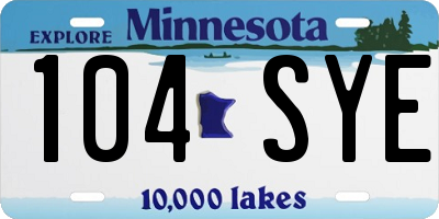 MN license plate 104SYE
