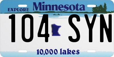 MN license plate 104SYN