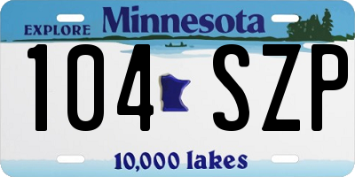 MN license plate 104SZP