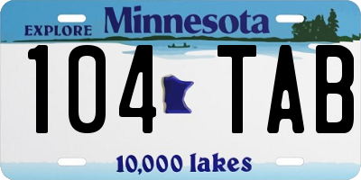 MN license plate 104TAB