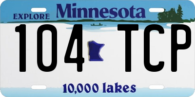 MN license plate 104TCP