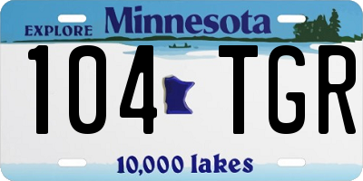 MN license plate 104TGR
