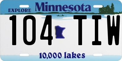 MN license plate 104TIW