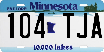 MN license plate 104TJA