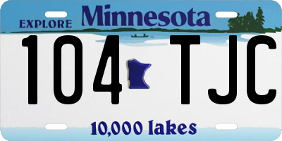 MN license plate 104TJC