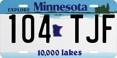 MN license plate 104TJF