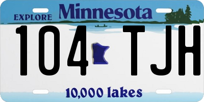 MN license plate 104TJH